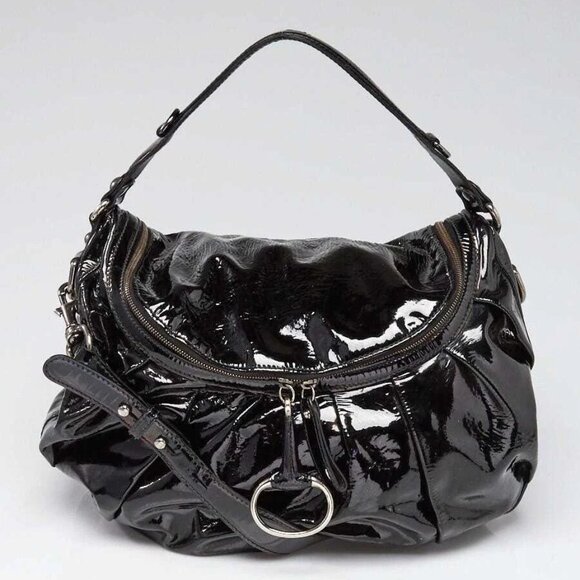 Gucci Black Patent Leather Icon Bit Medium Shoulder Bag 450-042925 - Picture 1 of 11